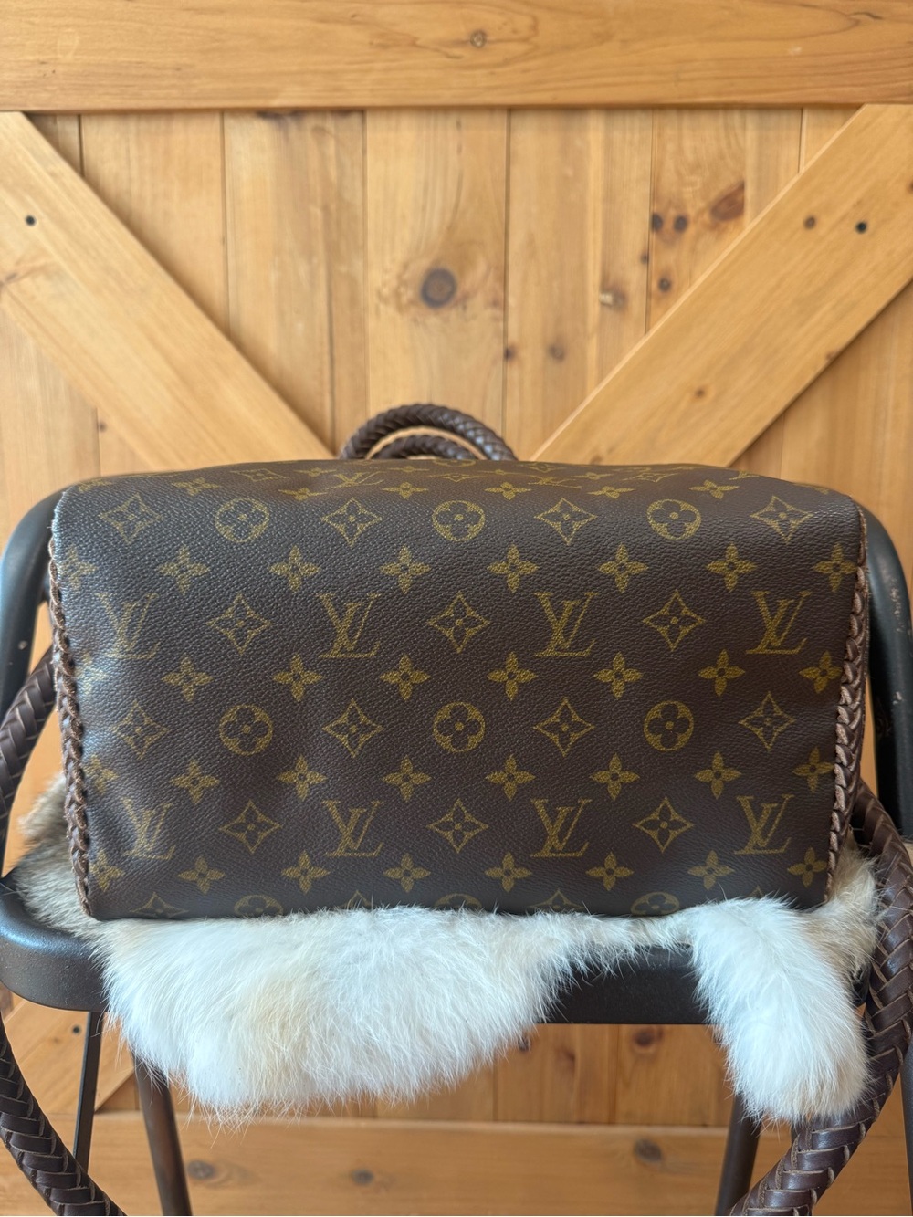 Louis Vuitton Brown Monogram Braided Handle Speedy 25 Crossbody Bag - Picture 8 of 13